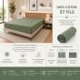Drap Housse 140 x 190 cm Romarin – 100% Coton 57 Fils/cm² – Bonnet 30 cm