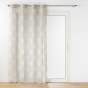 Voilage a oeillets 140 x 240 cm effet lin tissé imprime Indila Beige