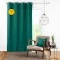 Lot de 2 rideaux a oeillets 140 x 240 cm 100% coton uni Panama Emeraude