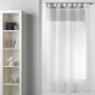 Voilage à passants 140 x 240 cm – Voile bicolore Duo Blanc/Gris