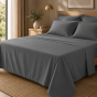 Drap Plat Percale 240 x 300 cm – Pur Coton Peigné Longues Fibres 80 Fils/cm² - Ardoise