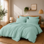 Housse de couette Percale de coton peigné 80 fils/cm²- 260 x 240 cm - Céladon