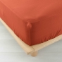 Drap housse 2 personnes 160x200 cm dble gaze coton 57 fils Angelia Orange