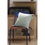coussin déhoussable avec pompons 40 x 40 cm gaze de coton unie gaïa eucalyptus
