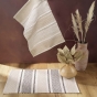 Tapis rectangle 60 x 90 cm coton/polyes fantaisie+fil met silves Naturel
