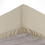 Drap housse 2 personnes 140 x 190 x 30 cm Linette coton lavé 57 fils Beige