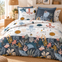 Parure de lit réversible OCTOPIA 240 x 220 cm + 2 taies – 100% coton – 57 fils