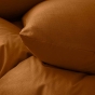 Housse de couette 240 x 220 cm - Coton relief uni CLARA - Texture structurée - 2 taies 63 x 63 cm - Caramel