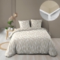 Pack housse de couette 220 x 240 cm Mareva + drap housse 140 x 190 Beige