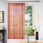 Lot de 2 Voilages à anneaux 140 x 240 cm voile tissé Linka Terracotta