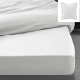Pack drap housse king size 180 x 200 cm + 2 taies en percale 78 fils Blanc