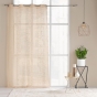 Voilage a oeillets 140 x 240 cm voile sable imprime metallise louxor Beige