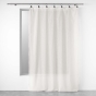 Lot de 2 Voilages à anneaux 140 x 240 cm voile tissé Linka Blanc