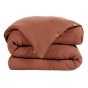 Pack Parure de couette 140x200 cm + Drap housse 90x190 + 1 taie Gaze de coton Bio Terracotta