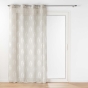 Lot de 2 voilages a oeillets 140 x 240 cm effet lin tissé imprimé Indila Beige