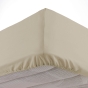 Drap housse 2 personnes 160 x 200 x 30 cm Linette coton lavé 57 fils Beige
