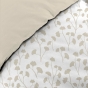 Housse de couette 2 personnes 260 x 240 cm coton 57 fils imprimée VIOLETTE Naturel + 2 taies