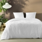 Housse de couette 260 x 240 cm microfibre unie tuftee heltie Blanc