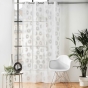 Voilage a oeillets 140 x 240 cm voile sablé  imprimé metallisé Lison Argent