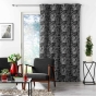 Rideau a oeillets 140 x 260 cm jacquard Floriss Noir