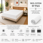Drap Housse 140 x 190 cm Blanc – 100% Coton 57 Fils/cm² – Bonnet 30 cm