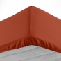 Drap-housse 2 personnes 180 x 200 cm coton 57 fils LINA Terracotta – Bonnet 30 cm