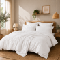 Housse de couette Percale de coton peigné 80 fils/cm²- 260 x 240 cm - Blanc