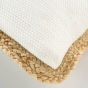 Coussin déhousssable passepoil 30 x 50 cm polycoton +jute Akina Naturel