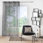 Voilage a oeillets 140 x 240 cm voile sable imprimé Pandore Noir