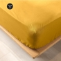 Lot de 2 draps housse King size 180 x 200 cm en coton bio Biolina Jaune