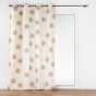 Rideau a oeillets 140 x 240 cm polycoton imprime metallise lotus Ocre