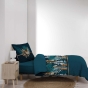 Housse de couette 140 x 200 cm en coton – Alianor Bleu – Imprimé tropical chic