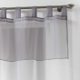 Voilage à passants 140 x 240 cm – Voile bicolore Duo Blanc/Gris