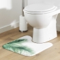 Tapis contour wc 45 x 45 cm microfibre imprimee havane des. place Sans
