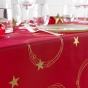 Nappe rectangle 150 x 300 cm polyester imprime metallise star Rouge/or
