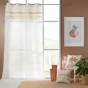 Voilage a oeillets 140 x 240 cm voile sablé + jute Janara Naturel