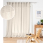 Lot de 2 Voilage à œillets grande largeur 300 x 240 cm voile tissé Carlin Beige