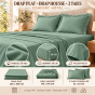Ensemble literie 4 pièces – Drap plat 240 x 300 cm + drap housse 140x190 cm + 2 taies 63x63 cm – Percale 78 fils – Tilleul