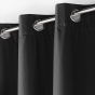 Lot de 2 rideaux à œillets isolant thermique Icemount Noir 140 x 260 cm - dos en polyuréthane