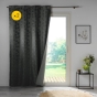 Lot de 2 Rideaux a oeillets 140 x 260 cm 100% occultant/jacquard Lunella Anthracite
