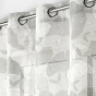 Voilage a oeillets 140 x 240 cm effet lin tissé imprimé Ginko Blanc