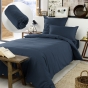 Pack Housse de couette chaude en flanelle 140 x 200 cm + drap housse 90x190 Bleu