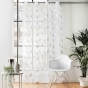 Voilage a oeillets 140 x 240 cm voile sablé  imprimé metallisé Edelia Argent