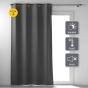 Lot de 2 Rideaux a oeillets 135 x 260 cm 100% occultant thermique uni occultissime Anthracite