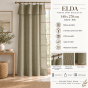 Rideau ajustable + 8 anneaux pince 140 x 270 cm Polyester effet bouclette ELDA Kaki