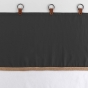 Lot de 2 Voilages à anneau 140 x 240 cm en polycoton sablé + jute Leana Noir