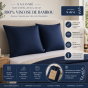 Lot de 2 Taies d’oreiller 63 x 63 cm – Viscose de Satin de Bambou – Marine – SALOMÉ