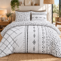 Parure de lit réversible IKAT 240 x 220 cm + 2 taies 100% coton 57 fils