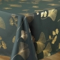 Nappe rectangle 150 x 240 cm polyester imprime metallise bloomy Vert/or