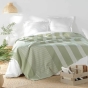 Couvre lit 1 personne 180 x 220 cm coton/polyester tisse adele Sauge